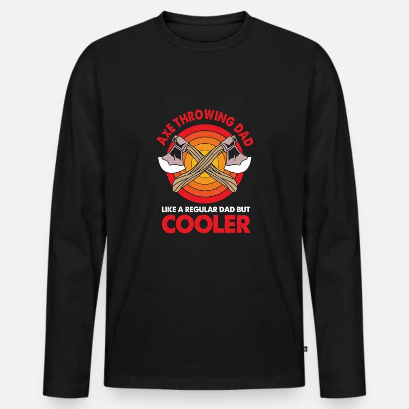 Axt Werfen - Männer Premium Bio Langarmshirt - Schwarz