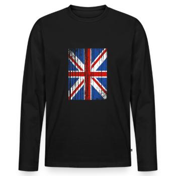 England Englisch - Männer Premium Bio Langarmshirt - Schwarz - Vorne - Nico (187cm)