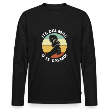 Latina Mutter Latino - Männer Premium Bio Langarmshirt - Schwarz - Vorne - Nico (187cm)