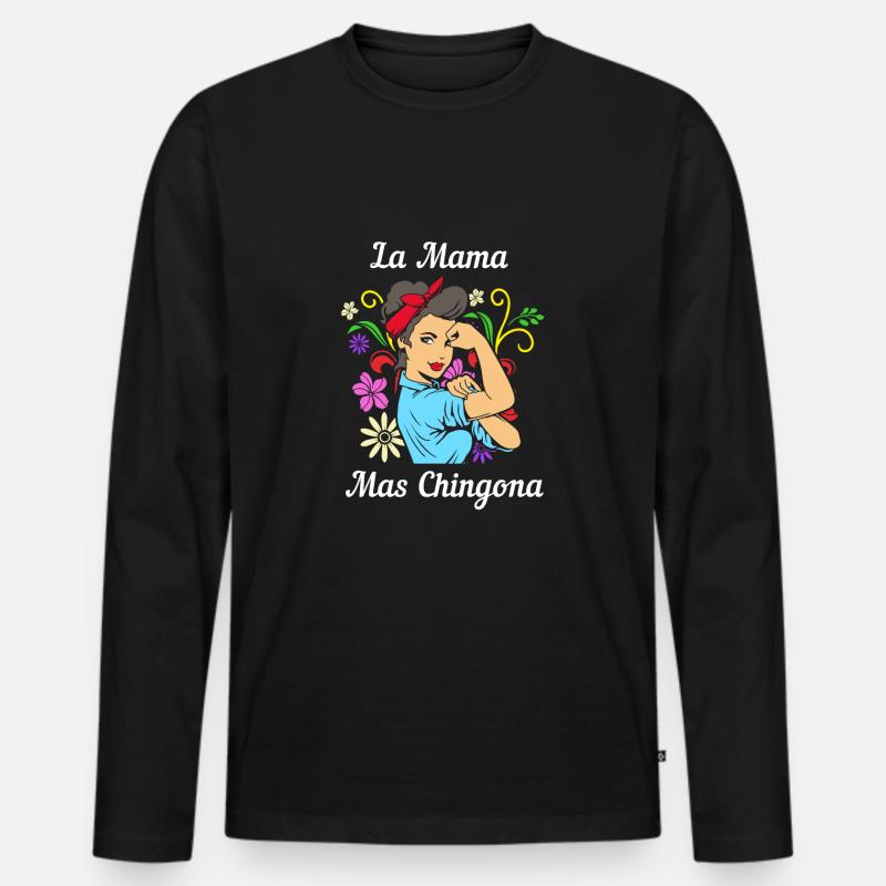Latina Mutter - Männer Premium Bio Langarmshirt - Schwarz