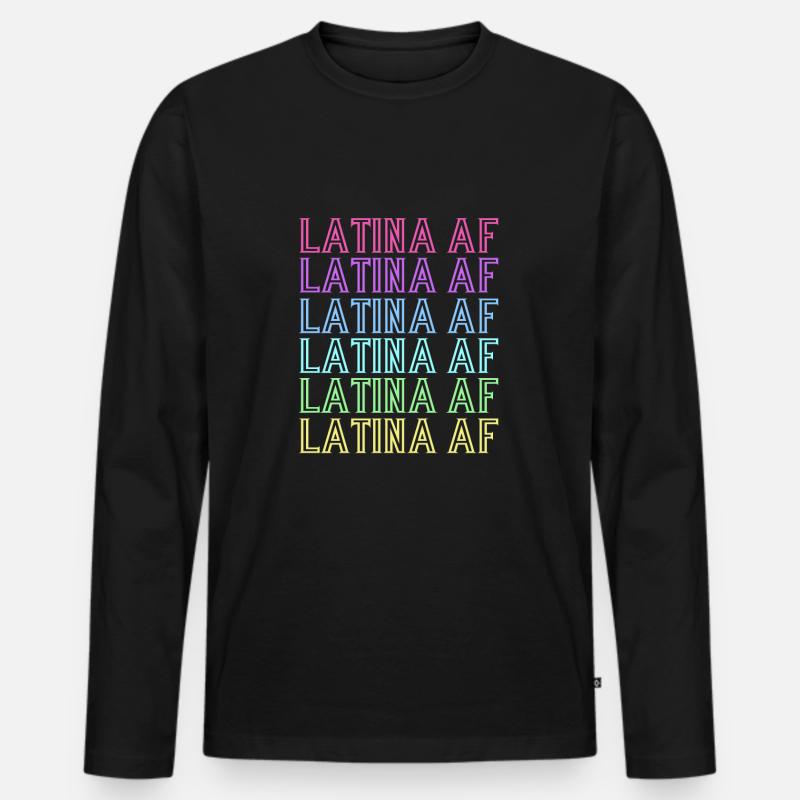 Latina Mutter - Männer Premium Bio Langarmshirt - Schwarz