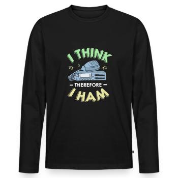 Antenne radio amateur - T-shirt manches longues Premium bio Homme - noir - Devant - Nico (187cm)