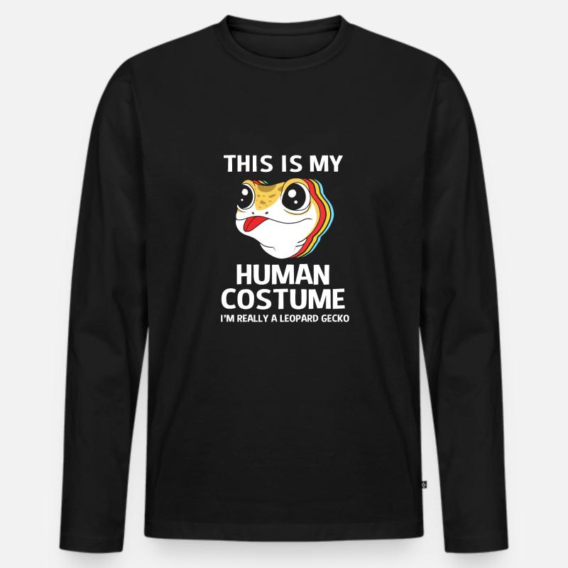 Leopard Gecko - Männer Premium Bio Langarmshirt - Schwarz
