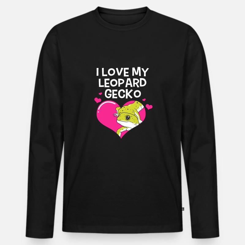 Leopard Gecko - Männer Premium Bio Langarmshirt - Schwarz