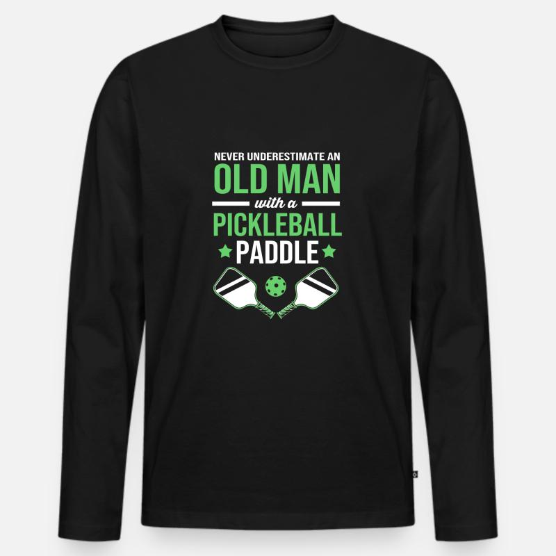 Pickleball - Männer Premium Bio Langarmshirt - Schwarz