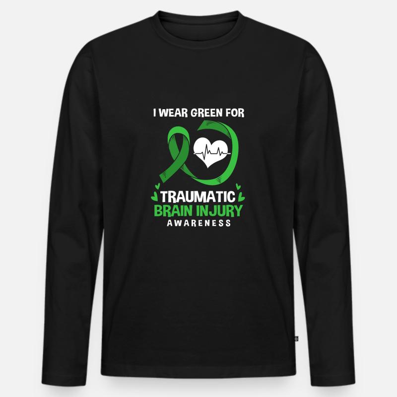 Schädel Hirn Trauma - Männer Premium Bio Langarmshirt - Schwarz