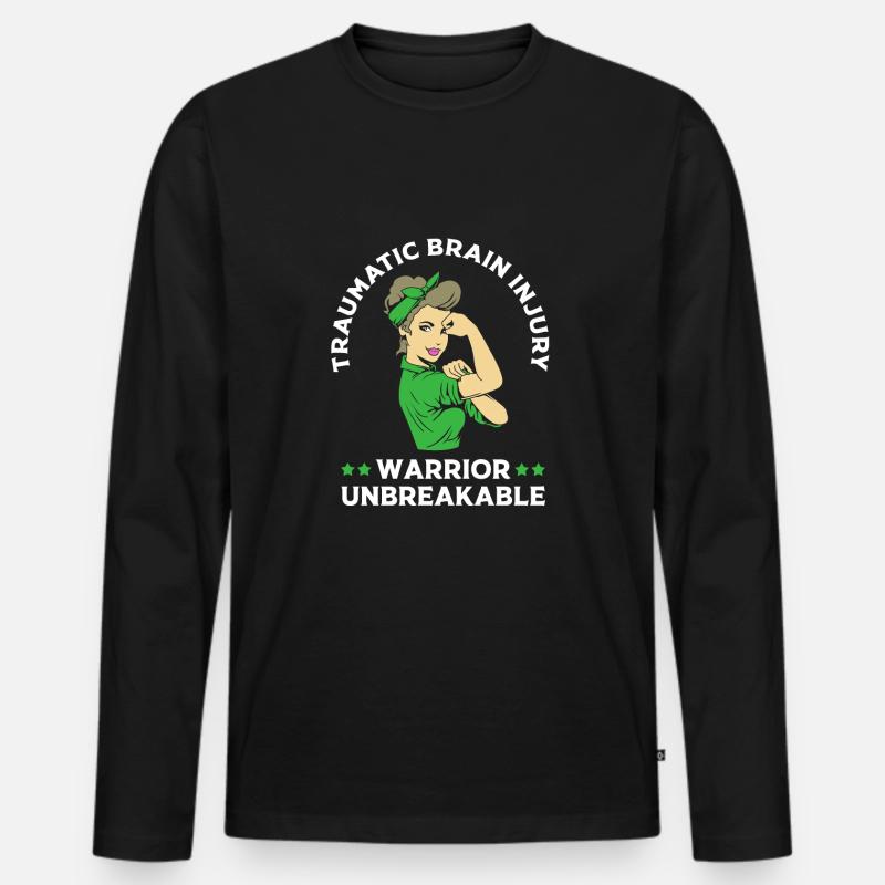 Schädel Hirn Trauma - Männer Premium Bio Langarmshirt - Schwarz