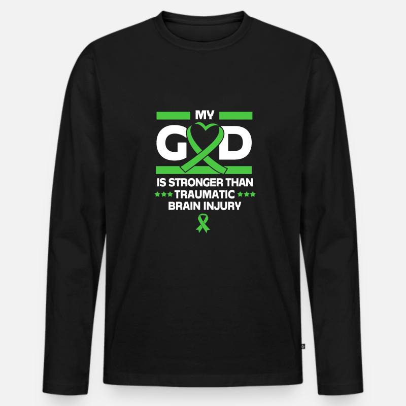 Schädel Hirn Trauma - Männer Premium Bio Langarmshirt - Schwarz