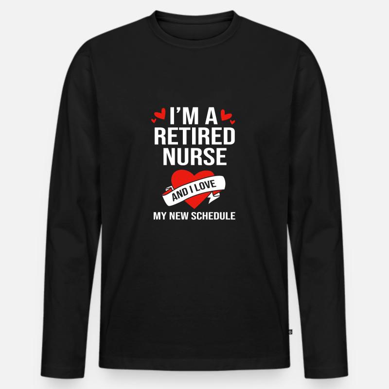 Krankenschwester Rente - Männer Premium Bio Langarmshirt - Schwarz
