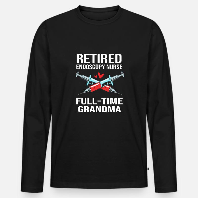 Krankenschwester Rente - Männer Premium Bio Langarmshirt - Schwarz