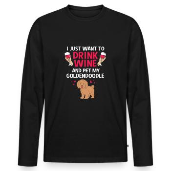 Goldendoodle - Männer Premium Bio Langarmshirt - Schwarz - Vorne - Nico (187cm)