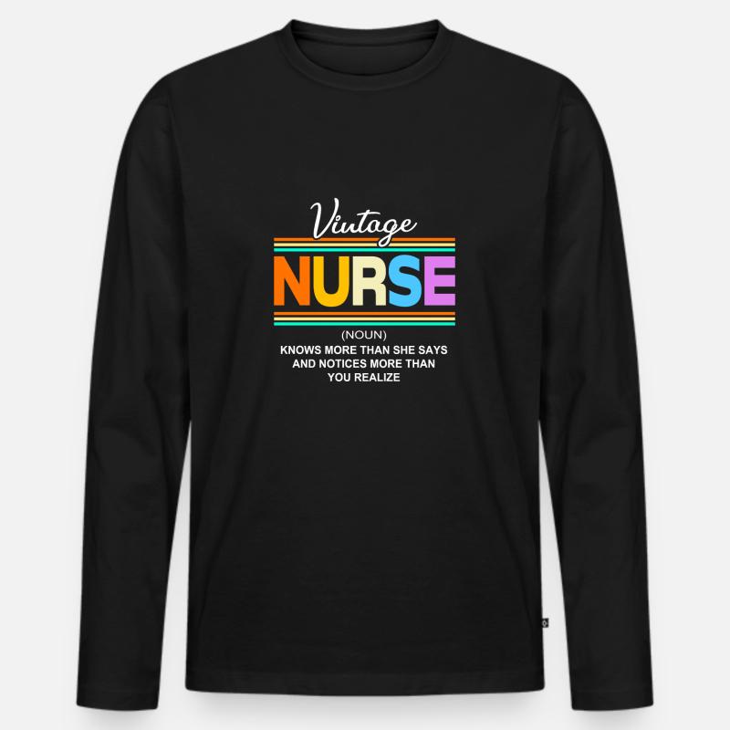 Krankenschwester Rente - Männer Premium Bio Langarmshirt - Schwarz