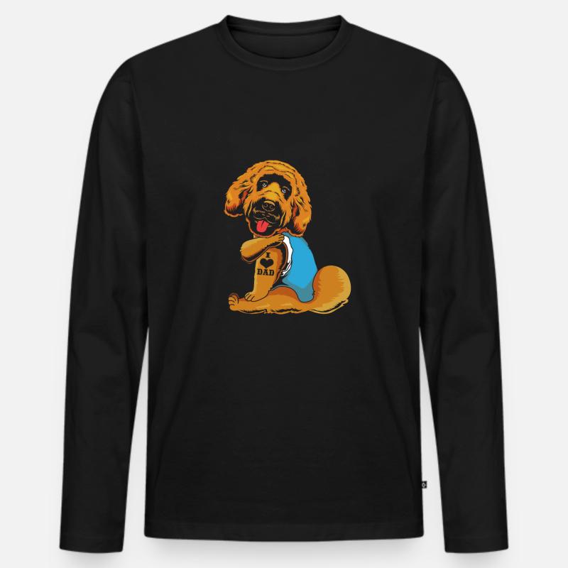 Goldendoodle - Männer Premium Bio Langarmshirt - Schwarz