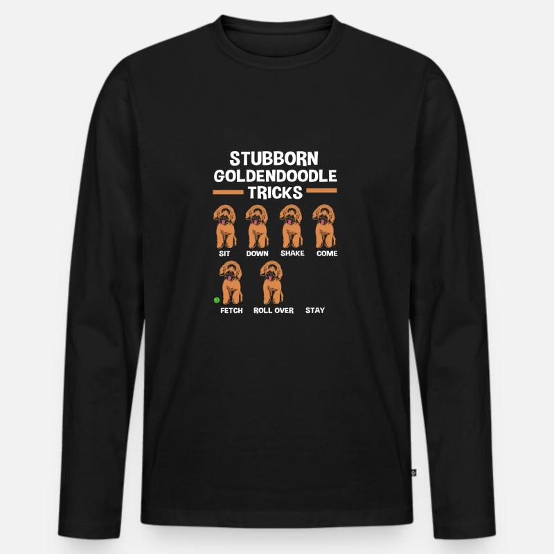 Goldendoodle - Männer Premium Bio Langarmshirt - Schwarz