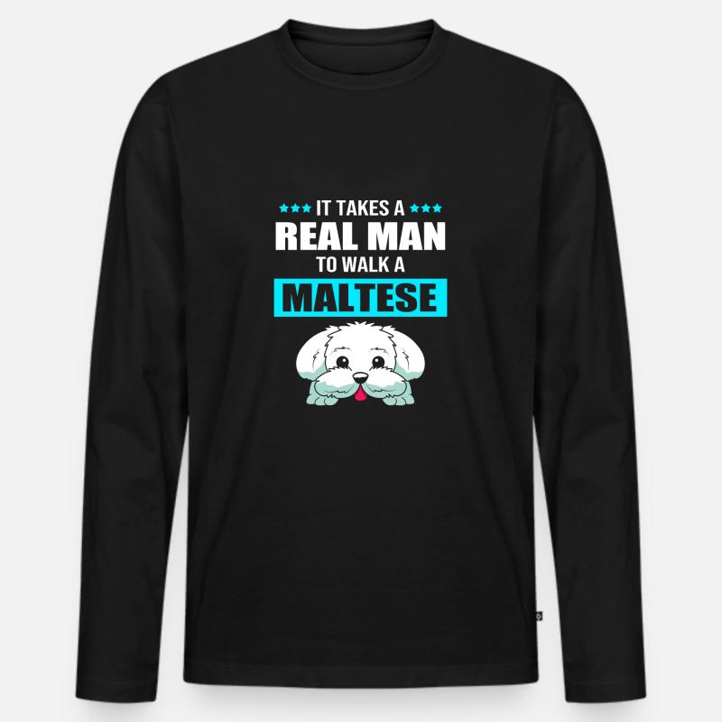 Malteser - Männer Premium Bio Langarmshirt - Schwarz