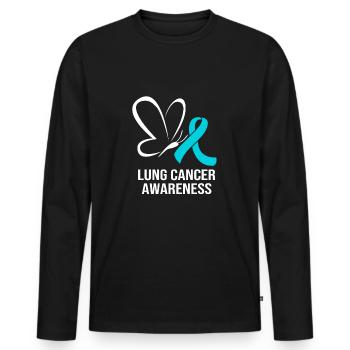 Poumon survivant du cancer du poumon - T-shirt manches longues Premium bio Homme - noir - Devant - Nico (187cm)