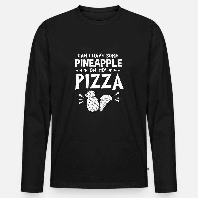 Pizza Hawaii - Männer Premium Bio Langarmshirt - Schwarz