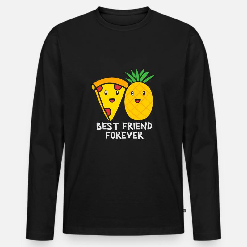 Pizza Hawaii - Männer Premium Bio Langarmshirt - Schwarz
