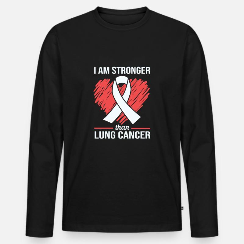 Lungenkrebs - Männer Premium Bio Langarmshirt - Schwarz