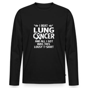 Poumon survivant du cancer du poumon - T-shirt manches longues Premium bio Homme - noir - Devant - Nico (187cm)