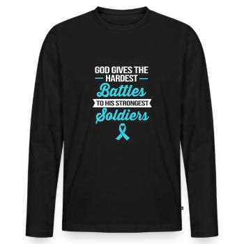 Poumon survivant du cancer du poumon - T-shirt manches longues Premium bio Homme - noir - Devant - Nico (187cm)