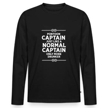 Pontonboot Boot Boote - Männer Premium Bio Langarmshirt - Schwarz - Vorne - Nico (187cm)