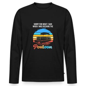 Bateau ponton Bateau Bateaux - T-shirt manches longues Premium bio Homme - noir - Devant - Nico (187cm)