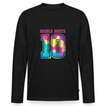 10. Geburtstag Zehn Geburtsjahr Geburtsdatum - Männer Premium Bio Langarmshirt - Schwarz - Vorne - Nico (187cm)