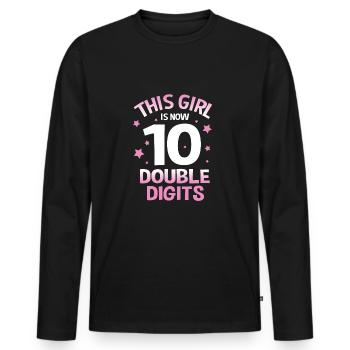 15. Geburtstag Zehn Geburtsjahr Geburtsdatum - Männer Premium Bio Langarmshirt - Schwarz - Vorne - Nico (187cm)