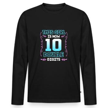 16. Geburtstag Zehn Geburtsjahr Geburtsdatum - Männer Premium Bio Langarmshirt - Schwarz - Vorne - Nico (187cm)