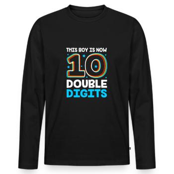 17. Geburtstag Zehn Geburtsjahr Geburtsdatum - Männer Premium Bio Langarmshirt - Schwarz - Vorne - Nico (187cm)