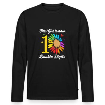 13. Geburtstag Zehn Geburtsjahr Geburtsdatum - Männer Premium Bio Langarmshirt - Schwarz - Vorne - Nico (187cm)