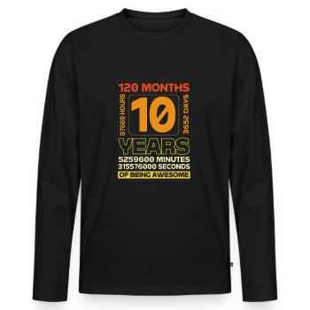 27. Geburtstag Zehn Geburtsjahr Geburtsdatum - Männer Premium Bio Langarmshirt - Schwarz - Vorne - Nico (187cm)