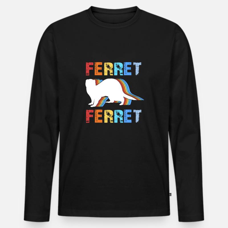 Frettchen - Männer Premium Bio Langarmshirt - Schwarz