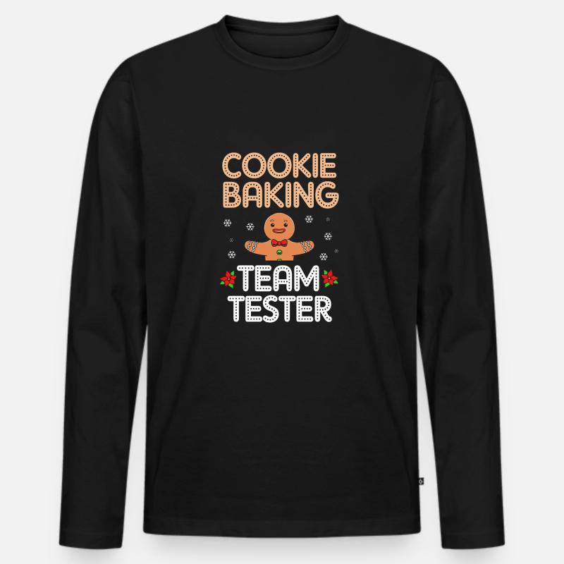Lebkuchenmann Lebkuchenherz Lebkuchen Naschen - Männer Premium Bio Langarmshirt - Schwarz