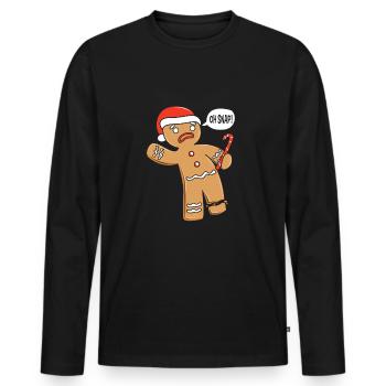 Lebkuchenmann Lebkuchenherz Lebkuchen Naschen - Männer Premium Bio Langarmshirt - Schwarz - Vorne - Nico (187cm)
