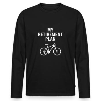Mountain biking Mountain biking Mountain bikers - Men's Premium Organic Long Sleeve Shirt - black - Front - Nico (187cm)