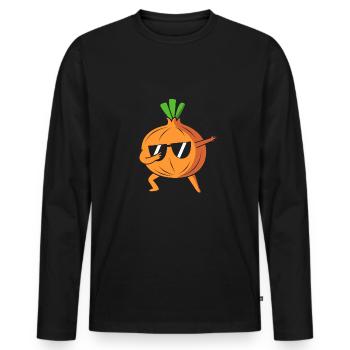 Oignon - T-shirt manches longues Premium bio Homme - noir - Devant - Nico (187cm)
