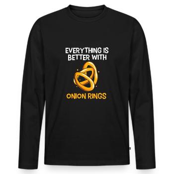 Onion - Men's Premium Organic Long Sleeve Shirt - black - Front - Nico (187cm)