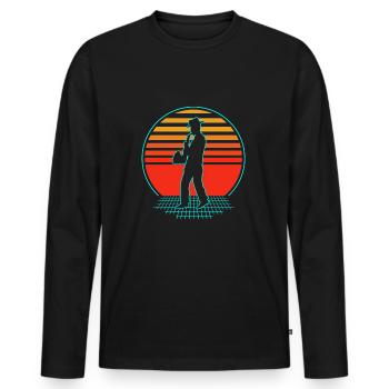 Saxophon Saxophonist - Männer Premium Bio Langarmshirt - Schwarz - Vorne - Nico (187cm)