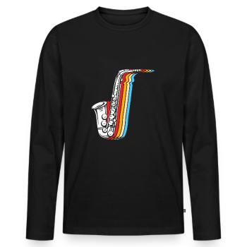 Saxophon Saxophonist - Männer Premium Bio Langarmshirt - Schwarz - Vorne - Nico (187cm)