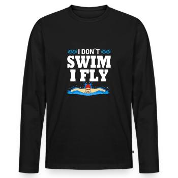Swimming Swimmers Swimming Pool Swimming Instructors - Men's Premium Organic Long Sleeve Shirt - black - Front - Nico (187cm)