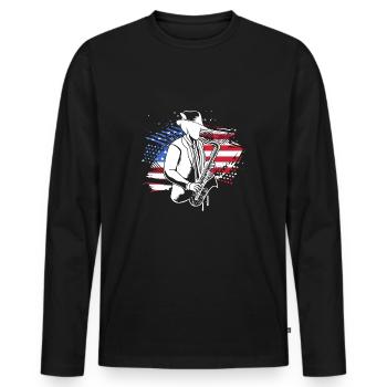 Saxophon Saxophonist - Männer Premium Bio Langarmshirt - Schwarz - Vorne - Nico (187cm)