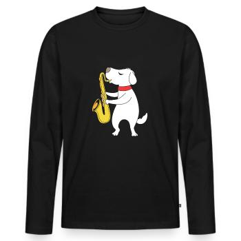Saxophon Saxophonist - Männer Premium Bio Langarmshirt - Schwarz - Vorne - Nico (187cm)