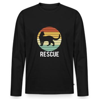 Katzenrettung Tierrechte Tierrettung Tierheim - Männer Premium Bio Langarmshirt - Schwarz - Vorne - Nico (187cm)
