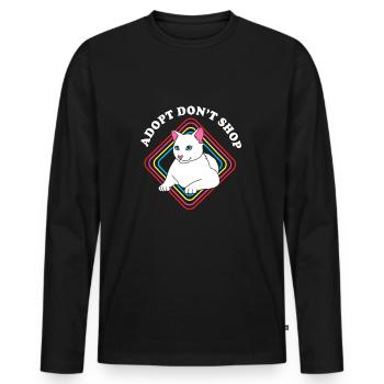 Katzenrettung Tierrechte Tierrettung Tierheim - Männer Premium Bio Langarmshirt - Schwarz - Vorne - Nico (187cm)
