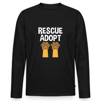 Katzenrettung Tierrechte Tierrettung Tierheim - Männer Premium Bio Langarmshirt - Schwarz - Vorne - Nico (187cm)