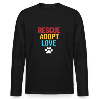 Katzenrettung Tierrechte Tierrettung Tierheim - Männer Premium Bio Langarmshirt - Schwarz - Vorne - Nico (187cm)