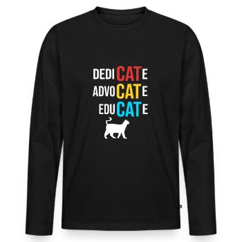 Katzenrettung Tierrechte Tierrettung Tierheim - Männer Premium Bio Langarmshirt - Schwarz - Vorne - Nico (187cm)