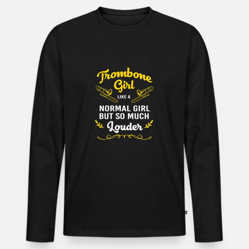 Posaune - Männer Premium Bio Langarmshirt - Schwarz